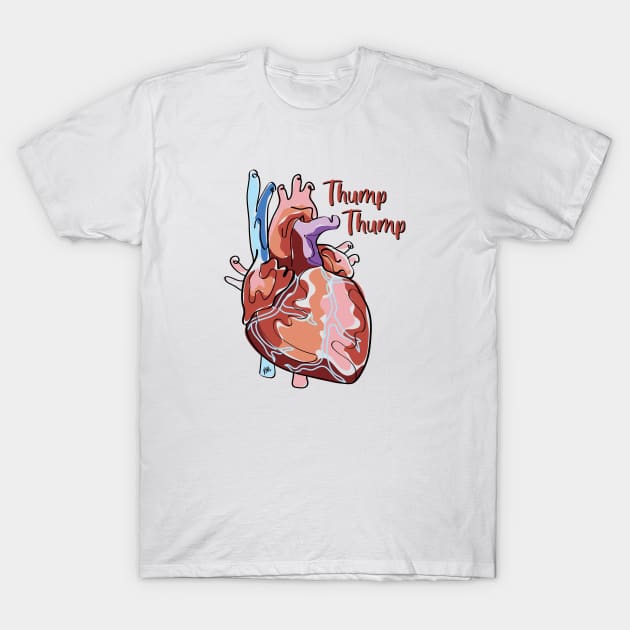 Thump Thump T-Shirt by KMogenArt